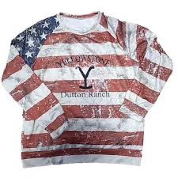 Sweaters - American Flag Long Sleeve Shirt